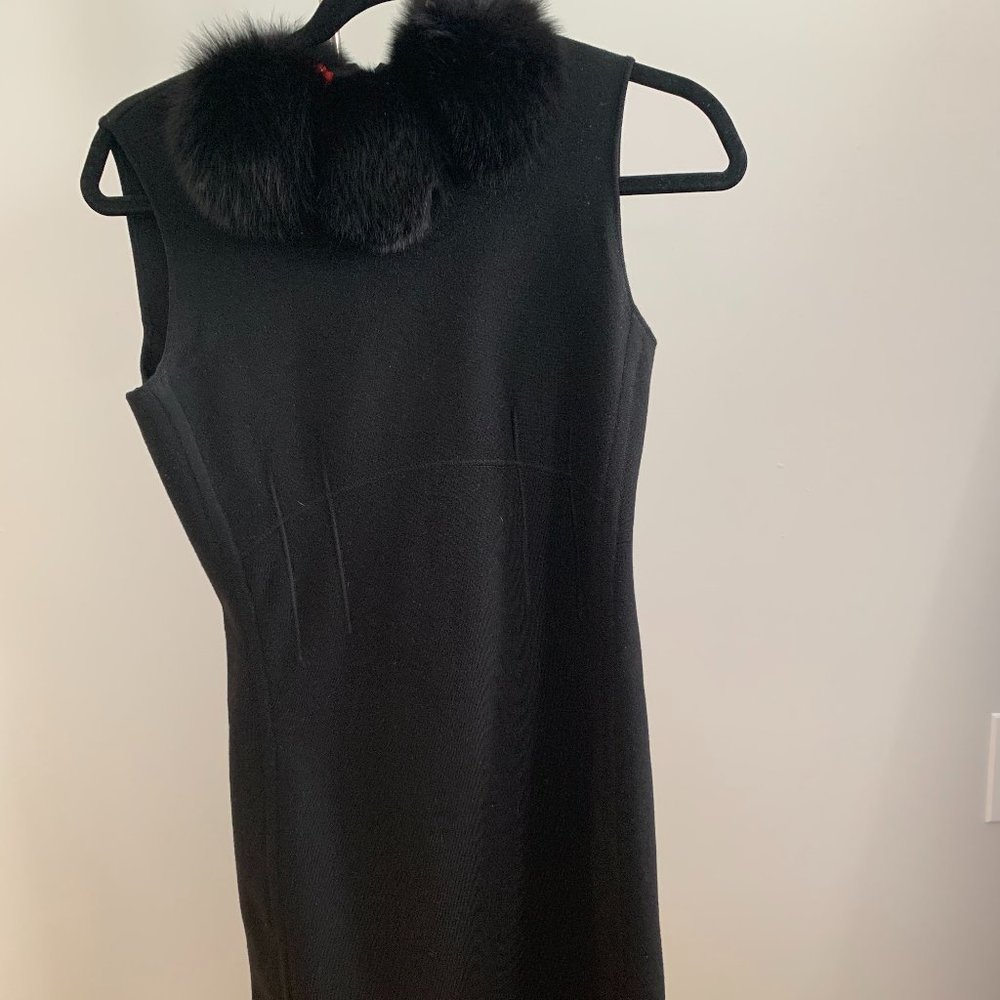 Prada Dress with Real Mink Fur Collar NWT